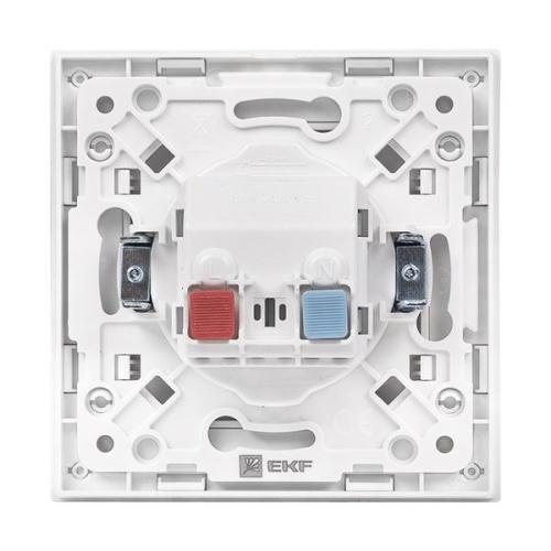 Стокгольм Механизм Розетки 1-местной с/з 16А белый с защ, штор, PROxima | код EYR16-028-10 | EKF фото 3