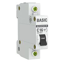 Выключатель автоматический однополюсный ВА 47-29 16А C 4,5кА Basic | код. mcb4729-1-16C | EKF 