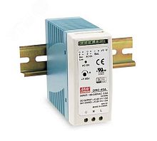 Блок питания AC-DC с функцией UPS, 60Вт, вход 90-264В АС,127-370В DC, выход 1: 27.6В,0-2.15 (1.4 ном.) А, выход зарядного устройства 27.6В,0.75А, в корпусе | код DRC-60B | Mean Well