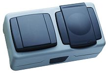 Блок ОП IP55 сер. (1кл. выкл.+роз.с заземл.) Makel 36064207