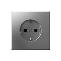 Розетка ArtGallery 16А с заземл. защ. шторки механизм сталь | код GAL000945 | Systeme Electric