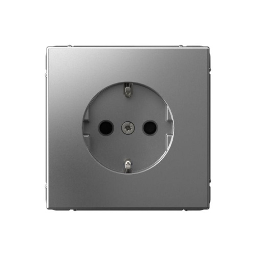 Розетка ArtGallery 16А с заземл. защ. шторки механизм сталь | код GAL000945 | Systeme Electric