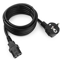 Кабель питания Cablexpert PC-186-1-3M, 3м, Schuko- C13, 3x1кв.мм, черный, с заземлением, пакет | код PC-186-1-3M | Cablexpert