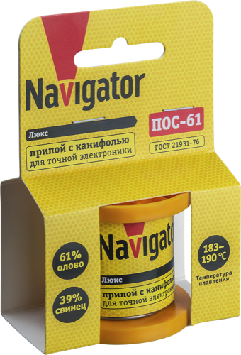 Припой 93 077 NEM-Pos02-61K-1.5-K50 (ПОС-61; катушка; 1.5мм; 50 г) Navigator 93077 фото 3 Припой 93 077 NEM-Pos02-61K-1.5-K50 (ПОС-61; катушка; 1.5мм; 50 г) Navigator 93077 фото 3
