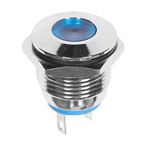 Индикатор металл 16 12В подсв/синяя LED REXANT | код 36-4811 | REXANT