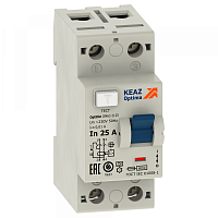 Выключатель дифференциальный (УЗО) OptiDin DМ63-2325-A-УХЛ4 (2P, 25, 100mA) | код. 254267 | КЭАЗ