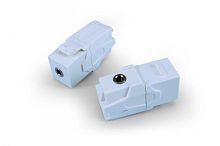 Вставка формата Keystone Jack с проходным адаптером TRS 3.5 мм ROHS белая, Hyperline KJ1-TRS-D3.5-WH | код 247762 | Hyperline