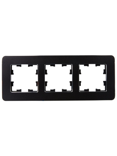 BRITE Рамка 3-мест. РУ-3-1-Бр металл черн. RE IEK | код BR-M32-M-01-K02 | IEK фото 3