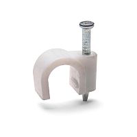 Скоба пластиковая с гвоздем кругл. СПК 4 (50шт.) (Fortisflex) | код 49457 | Fortisflex