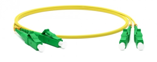 Патч-корд волоконно-оптический (шнур) SM 9/125 (OS2) LC/APC-LC/APC 2 мм duplex LSZH 10 м, Hyperline FC-D2-9-LC/AR-LC/AR-H-10M-LSZH-YL | код 250722 | Hyperline