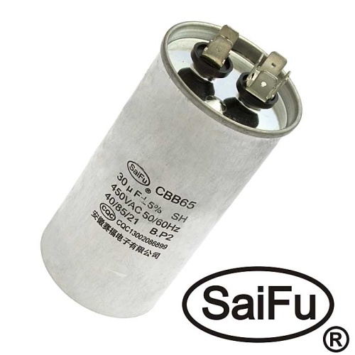 Пусковой конденсатор SAIFU CBB65, 30 мкФ, 450 В | код 99751 | Saifu