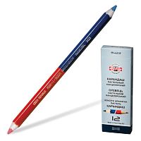 Карандаш двухцветный утолщённый KOH-I-NOOR, 1 шт., красно-синий, грифель 3,8 мм, картонная упаковка, 34230EG006KS | код 180874 | KOH-I-NOOR