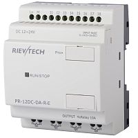 Программируемый логический контроллер PR-12DC-DA-R-E, 12_24VDC, 8DI(4AI), 4RO, RTC, RS232, нерасширяемый | код PR-12DC-DA-R-E | Rievtech