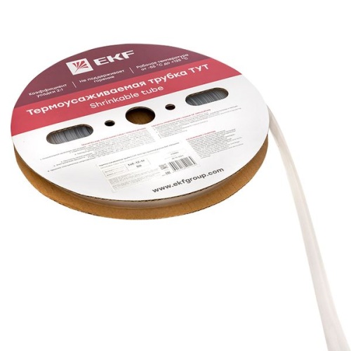 Термоусаживаемая трубка ТУТ 12/6 прозрачная рулон PROxima | код tut-12-tr | EKF фото 5
