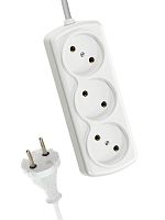 Удлинитель 3х3м 6А IP20 ПВС 2х0.75 Космос | код YKsm3m-3g(6A)S | КОСМОС