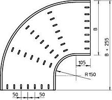Секция угловая 90°, h=85 мм, B=400 мм, FT | код 7126417 | OBO Bettermann