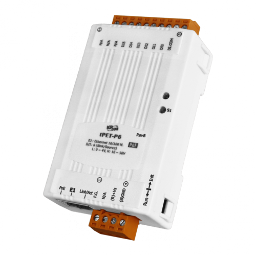 tPET-P6 CR Tiny Ethernet module with PoE, and 6-ch DI (RoHS) | код 00-06074280 | ICP DAS