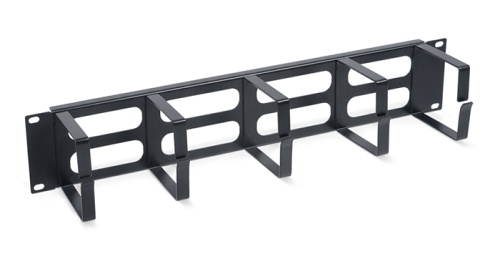 Cabeus JB08-2U-BK Кабельный органайзер горизонтальный 19 2U, 5 колец, металлический, цвет черный (RAL9004) | код 7771c | Cabeus