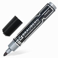 Маркер перманентный (нестираемый) BRAUBERG Neo, ЧЕРНЫЙ, утолщенный круглый наконечник, 5 мм, 150480 | код 150480 | BRAUBERG
