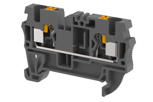 Клемма проходная PUSH-IN 4 мм2, на 2 подключения, черная PQ4-BLACK | код 3103010005 | Elmex