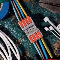 Клемма проходная разъемная СМК 222-424R 4п 0.2-2.5/4кв.мм сер. (блист.5шт) Rexant 07-5264-5