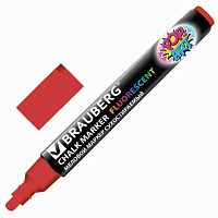 Маркер меловой BRAUBERG POP-ART, сухостираемый, для гладких поверхностей, 5мм, КРАСНЫЙ, 151529 | код 151529 | BRAUBERG