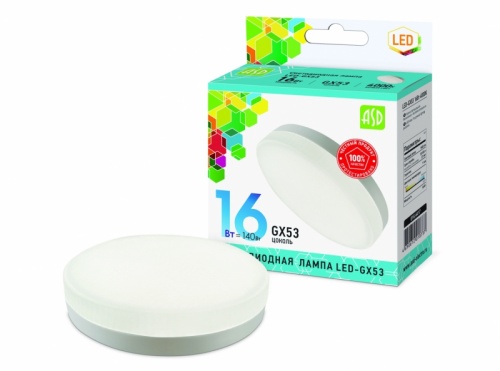 Лампа светодиодная LED-GX53-standard 16Вт 230В 3000К 1440Лм ASD | код 4690612018720 | ASD