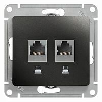 Розетка компьютерная 2-м Glossa RJ45 кат.5E механизм антрацит | код GSL000785KK | Schneider Electric