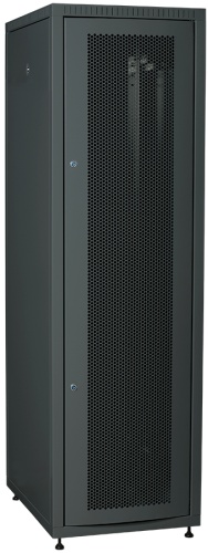 ITK Шкаф сетевой напольный LINEA E 42U 600х800мм перфорированная передняя дверь задняя металлическая черный | код LE05-42U68-PM | IEK