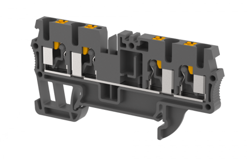 Клемма проходная PUSH-IN 2,5 мм2, на 4 подключения, черная PQ2.5-2X2-BLACK | код 3102060005 | Elmex
