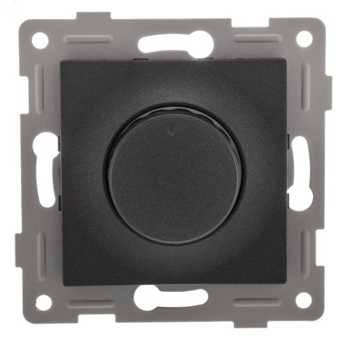 Ugra диммер, 500 W, с накладкой и воротком, скрытая установка. графит. | код С11Д6-010 | GUSI ELECTRIC