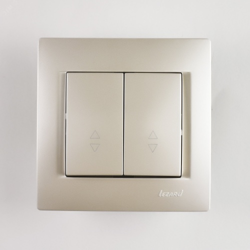 KARINA Выключатель проходной двойной жемчужно-белый перламутр (10шт/120шт) | код 707-3088-106 | Lezard