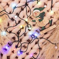 Гирлянда Шарики 15 мм, 5 м, темно-зеленый ПВХ, 30 диодов, RGB | код 303-539 | Neon-Night