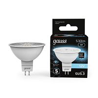 Лампа светодиодная Black MR16 5Вт 4100К бел. GU5.3 530лм 12В FROST | Код. 201505205 | Gauss