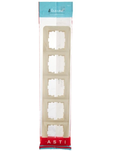 Рамка 5-м ASTI горизонт. крем. LEZARD 7081-0300-150 фото 4