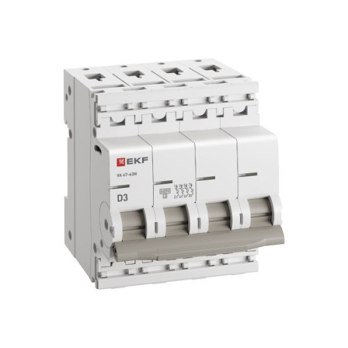 Автоматический выключатель 4P 3А (D) 6кА ВА 47-63N EKF PROxima | код M636403D | EKF фото 3 Автоматический выключатель 4P 3А (D) 6кА ВА 47-63N EKF PROxima | код M636403D | EKF фото 3