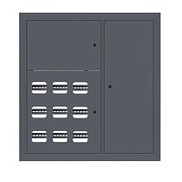 Щит этажный 9 кв. RAL7016 3 окна в ряд по гориз. (1000х950х150) EKF PROxima | код mb29-v-9-ral7016-1 | EKF