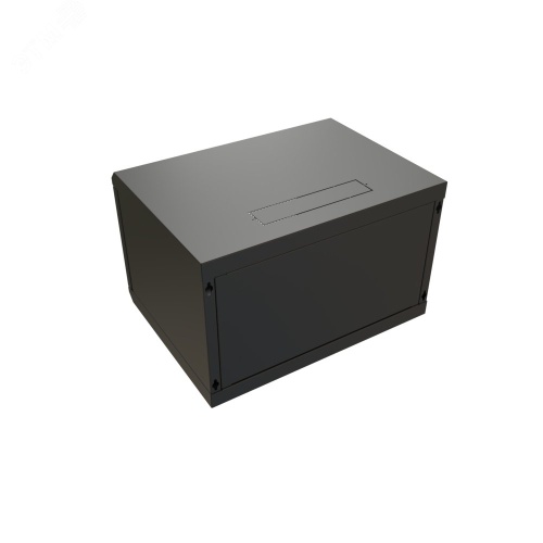 Шкаф настенный 19-дюймовый 19'' 6U 367x600х600мм стеклянная дверь с перфорацией ручка с замком черный RAL 9004 WRline'' | код WR-TW-0666-GP-RAL9004 | WRLine
