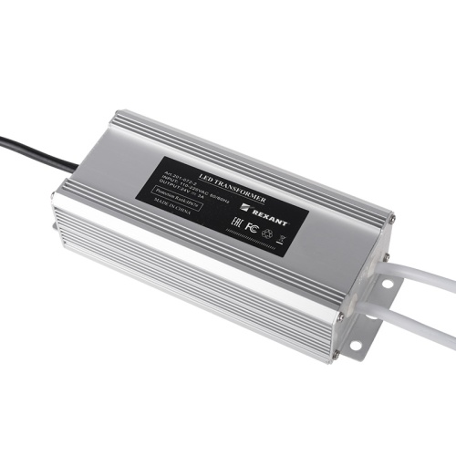Источник питания тонкий 220 V AC/24 V DC 3 А 72 W с проводами, влагозащищенный (IP67) | код 201-072-2 | REXANT