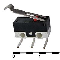 Микропереключатель с рычагом RUICHI DM1-02D-30G-G, ON-(ON) SPDT, 2 А, 125 В | код 79295 | Ruichi