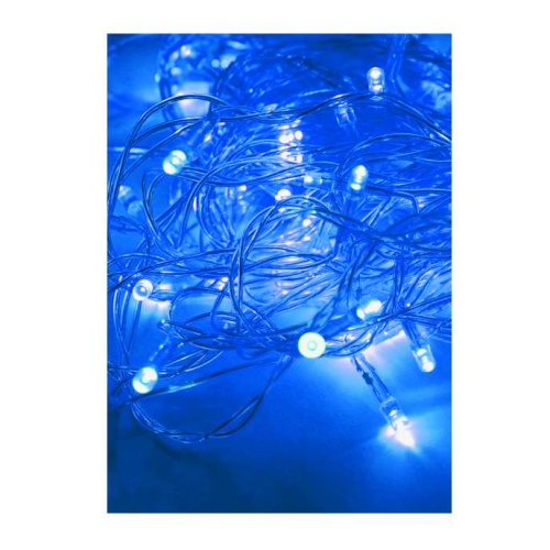 Гирлянда светодиодная 100LED син. прозр. провод 10.8м (9.3+1.5) 8 режимов мигания IP20 син. | код KOC_GIR100LED_B | КОСМОС