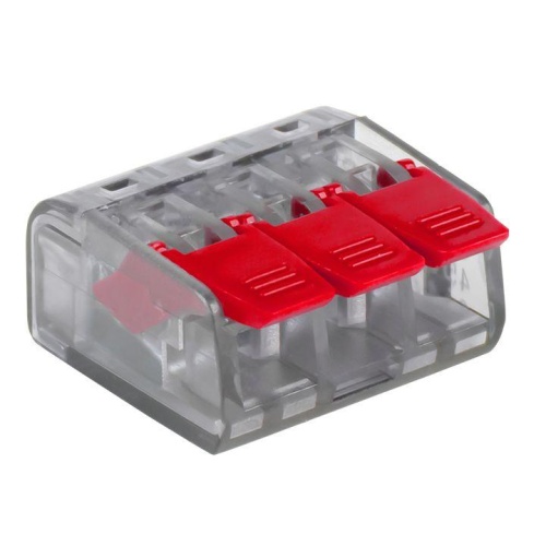 Клемма СМК 221-413 3 отверстия 0,2-4,0 мм2 (100шт,) PROxima | код plc-smk-221-413 | EKF