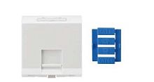 Hyperline SIP3A-1K-M45-45 Вставка угловая 45x45 (аналог Mosaic) для 1 модуля Кeystone Jack, со шторками | код 426178 | Hyperline