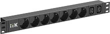 ITK PDU 7 розеток немецкий стандарт + 2 С13 1U кабель 2м вилка C14 | код PH22-7D2C132-P | IEK