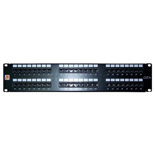 Патч-панель LANMASTER 48 портов, UTP, кат.5E, 2U | код LAN-PP48UTP5E | LANMASTER