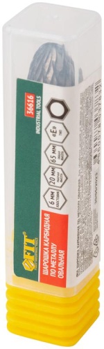 Шарошка карбидная штифт 6мм тип "E" овальная 12х20х65мм FIT 36616 фото 3