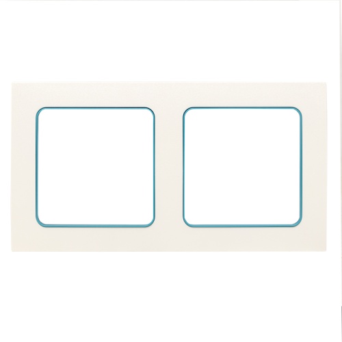 Стокгольм Рамка 2-местная белая с линией цвета синий PROxima | код EXM-G-305-30 | EKF Стокгольм Рамка 2-местная белая с линией цвета синий PROxima | код EXM-G-305-30 | EKF