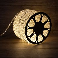 Дюралайт LED, эффект мерцания (2W) - ТЕПЛЫЙ БЕЛЫЙ Эконом 24 LED/м , бухта 100м | код 121-256-4 | NEON-NIGHT
