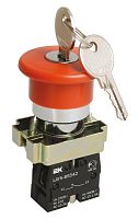 Кнопка LAY5-BS142 "Грибок" с ключом красн. 1з+1р | код BBG50-LAY5-K04 | IEK