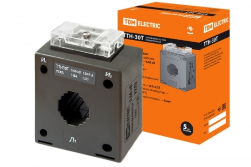 Трансформатор тока измерительный ТТН 30T/150/5- 5VA/0,5-Р TDM | код SQ1101-1066 | TDM